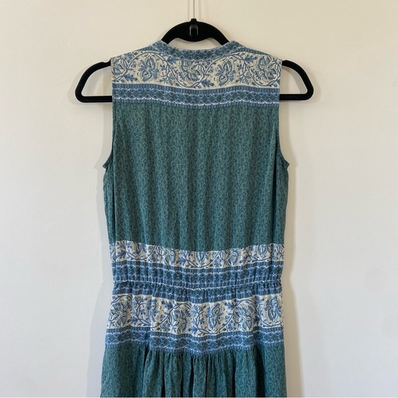 Sea NY Sabine Silk Crepe Printed Midi Dress Block Print Tassel Size 2 - Picture 6 of 6